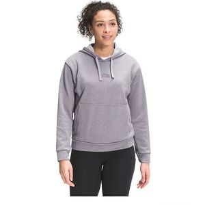 The North Face fleece lined pull over hoodie- purple size small- like new warm